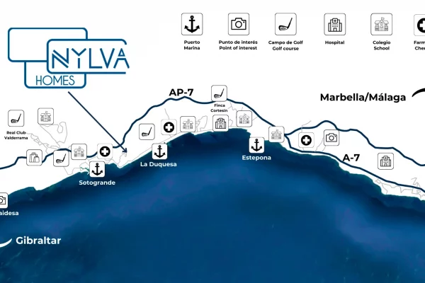 Mapa de servicios cercanos a Nylva Homes